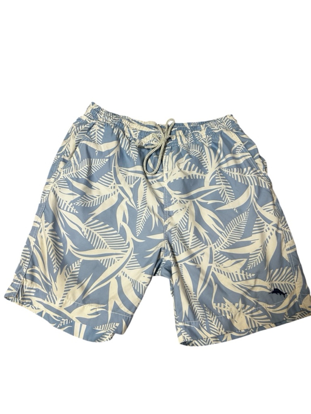 Tommy Bahama Men's Blue Palm-Print Swim Trunks
